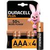 Duracell Batterie Mini Stilo Duracell Plus LR03 MN2400 AAA 4pz