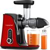 AMZCHEF Spremiagrumi frutta e verdura con 2 modalità di velocità - Slow Juicer con bottiglia portatile e 2 tazze - Senza BPA Cold Press Juicer con LED intelligente e funzione di inversione - Rosso