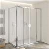 Box doccia 100x100 cm doppio scorrevole vetro temperato opaco profilo cromo  195h - Moritz