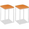 ASTIMESA Sedia da cucina in metallo con schienale aperto, arancione, 35 x 35 x 45