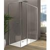 CSA Box Doccia Box Doccia Kalea A.FS+L 140x80 Apertura Scorrevole - Cristallo : Trasparente - Profilo : Argento Satinato - Versione : Destra