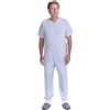 FERRUCCI COMFORT Pigiama Tutone Sanitario Sentimento Manica Corta 1 Cerniera/Zip Dietro Schiena Estivo, Alzheimer, Incontinenza (Maschile Grigio, S)