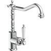 SCHÜTTE rubinetto da cucina girevole OLD STYLE, rubinetto retrò, miscelatore classico con miscelatore monocomando per il bagno, nostalgico 72500, cromato