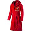 AmiAmarena Accappatoio personalizzabile con iniziale e ricamo King & Queen. Accappatoio in spugna uomo, donna con cappuccio (M, Rosso Queen)