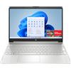 HP Laptop 15s-eq2016sl, AMD Ryzen 5 5500U, RAM 8GB DDR4, SSD PCle NVMe 256GB, AMD Radeon Integrated, Display 15,6 FHD, Antiriflesso, Slim, Wi-Fi, BLE, Webcam HD, Lettore di Schede, Windows 11,Argento