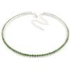 Avalaya Collana girocollo in cristallo verde insalata/tono argento/35cm L/11cm Ext