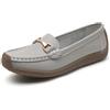 Rodawu Donna Mocassini Scarpe di Guida Eleganti Casual in Pelle e Leggera Loafer Grigio 40EU