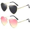 Dollger Occhiali da Sole Cuore Donna Occhiali da Sole Forma Cuore Montatura Metallo Thin Stile Cuore Adorabile da Donna Protezione UV400