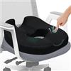 ZHOOGE Cuscino a ciambella per sedia, cuscino a ciambella in schiuma di memoria per sedia, sedia da ufficio, sedia da gioco e cuscino per auto - Nero 44,5 x 47,0 x 14 cm