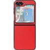 GOKEN Cover per Samsung Galaxy Z Flip5 5G (Z Flip 5), Custodia Antiurto in Silicone Soft e Pelle PU, Case Protettiva,Rosso