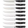 Amazon Basics Set Premium di coltelli da carne, 8 pezzi, Nero/acciaio inossidabile