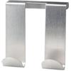 FACKELMANN Doppio gancio per porta quadrato, 9,5 x 9 cm, in acciaio inox, argento, 9,5 x 9 x 2,5 cm