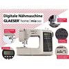 GLAESER Macchina da cucire digitale Home Mia 500 300 varianti di punto, doppio ago, display a LED, manico pieghevole, automatico, piedino da cucito doppio ago, funzione di avvio elettronico