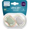 Philips Avent - Ciuccio Ultra Air, 2 pezzi, senza BPA, per bambini dai 6 ai 18 mesi (modello: SCF085/20)