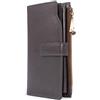 Catwalk Collection Handbags - Grande Portafoglio Donna in Pelle - Portamonete Per Smartphone e 20 Carte di Credito - RFID Protezione - Stella Marrone