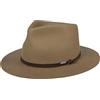 Stetson Cappello in Lana Vestridge Fedora Donna/Uomo - di Feltro da Pioggia con Fascia Pelle Estate/Inverno - L (58-59 cm) Beige Scuro