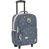 Lässig Valigia per bambini Trolley da viaggio con barra telescopica e ruote per bambini Bagaglio a mano/Trolley Happy Prints Blu scuro