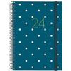 Miquelrius - Agenda annuale 2024, vista settimanale, dimensioni Plus 155 x 213 mm (simile A5), copertina rigida, rilegatura a spirale, chiusura con gomma, spagnolo, inglese e portoghese, pois con