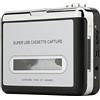 Reshow Lettore Cassette Audio - Registratore di Cassetta Portatile che Converte l'audio su Nastro Walkman in formato MP3 via USB- Compatibile con Windows e Mac (Argento)