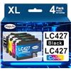 Jagute LC427 Cartucce d'inchiostro Compatibili con Cartucce Brother LC 427 LC-427 per Brother HL-J6010DW MFC-J5955DW MFC-J6955DW MFC-J6957DW MFC-J6959DW (4 Pack, 1 Nero, 1 Ciano, 1 Magenta, 1x Giallo)