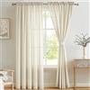 Melodieux Voile Tende per Interni per Camera da Letto Soggiorno sara Beige, 140 x 137 cm