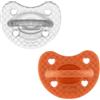 Chicco 2pz Ciuccio Luxe in Silicone 16-36m - Arancio/Trasparente