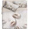 IPERSAN PARURE COPRIPIUMINO FINE-ART STAMPA DIGITALE 100% COTONE, GARDENIA, MATRIMONIALE