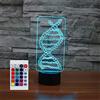 SUPERHONGJIHAO Luce notturna per bambini 3D DNA Led Lampada con telecomando 16 Cambiare colore regalo di compleanno di Natale per il bambino