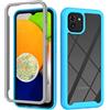 SEEKOO Trasparente Cover per Samsung Galaxy A03, Rugged Custodia Full Body Antiurto Rigida PC Soft TPU Sottile Bumper Silicone Protettiva Case - Azzurro