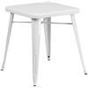 Flash Furniture Square Indoor-Outdoor Tavolo, Metallo, Bianco, 64.77 x 63.5 x 15.24 cm