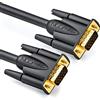 deleyCON 15m VGA Cavo 15Pol - S-VGA Cavo per Monitor Innesto D-Sub 1080p Full HD 3 Volte Schermato Riparo da Pieghe Contatti Dorati - Nero