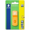 STAEDTLER Temperino con gomma, arancione fluo, senza ftalati e lattice, per penne di formato standard, richiudibile, temperamatite 2 in 1 su blister, 511SE-F4BK