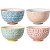 Bloomingville Piccole Ciotole Colori Carla Express - per Gelato Cereali e zuppe, Colori Ø 11,5 cm, Rosso Blu Verde Arancia, Ceramica Gres, Set da 4, capacità 280 ml