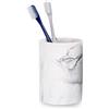 zccz Portaspazzolino per bagno effetto marmo, portaspazzolino elettrico e dentifricio, organizer per pennelli da trucco, porta rasoio, tazza per supporto, tazza per spazzolino effetto marmo bianco