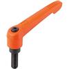 KIPP 2082X30.20 K0269 - Leva a morsetto, colore: Arancione