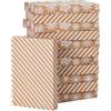 Hallmark Scatole regalo medie con coperchio (12 scatole per camicie, fiocchi di neve bianchi e strisce su carta kraft) per Natale, matrimoni invernali, addio al nubilato