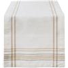 DII - Copritavolo a Righe, 100% Cotone, Chambray White, Table Runner 14x108