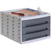 M-Office Freya Módulo Sostenible Serie 6000 Resistencia Producto 100% Reciclado Y Reciclable con 3 Cajones Grandes Y Carcasa En Color Grafito