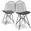 FRANKYSTAR COPENAGHEN - Set di 2 sedie in metallo con design industrial. Set di 2 sedie da pranzo, ufficio, studio. Colore bianco o nero (Black)