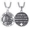 FaithHeart San Michele Santo Medaglia Collana San Micheal in Acciaio Inossidabile/Oro Placcato/Nero con Catena 55+5 cm Gioielli Religiosi Amuleto per Uomo Donna (Confezione Regalo)