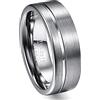 ZENSE - Anello uomo in acciaio satinato scanalato ZR0172, Misura 24 (Circonferenza 64mm)