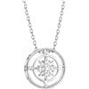 Sofia Milani - Collana da Donna in Argento 925 - con Pietra Zircone - Ciondolo a Bussola e Mappa del Mondo Viaggio - N0397