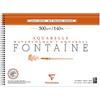 Clairefontaine 96353C - Album a spirale carta da disegno Fontaine 12 fogli a grana satinata 30x40 cm 300 g, bianca
