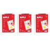 Apli - 13780, Portablocco in plastica trasparente A4 (Confezione da 3)