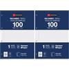 Miquelrius - Ricarica 100 fogli, quadretti da 4 mm e margine, formato A4, 4 fori, carta da 90 g (Confezione da 2)