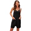 SotRong - Tutina estiva da donna, stile harem, in jersey, tuta casual, senza maniche, pagliaccetto estivo da spiaggia, stile boho, per viaggi e vacanze, B-nero, M