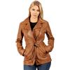 Infinity Giacca da Cuoco in Pelle Abbronzatura Nappa da Donna con Cintura di Legame XL