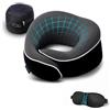 Proglobe Cuscino da Viaggio per Collo - Cuscino Cervicale, 100% Memory Foam, Cuscino per Dormire, Ideale per Viaggi in Aereo, Auto, Treno, Con Mascherina 3D e Borsa in Rete (Nero)