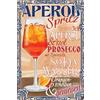 LuckyLinde Cartello decorativo resistente alle intemperie Spritz - Aperol Spritz - Liquore con Prosecco - 30 x 20 cm