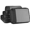 Amazon Basics Organizer da Viaggio Salvaspazio per Valigie, con Cerniera, Set da 4 Pezzi, Grande, Nero